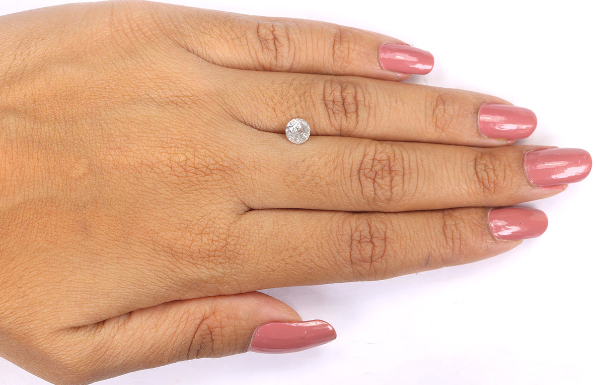 0.79 CT Natural Loose Round Shape Diamond Salt And Pepper Round Cut Diamond 5.60 MM Natural Black Grey Round Brilliant Cut Diamond LQ478