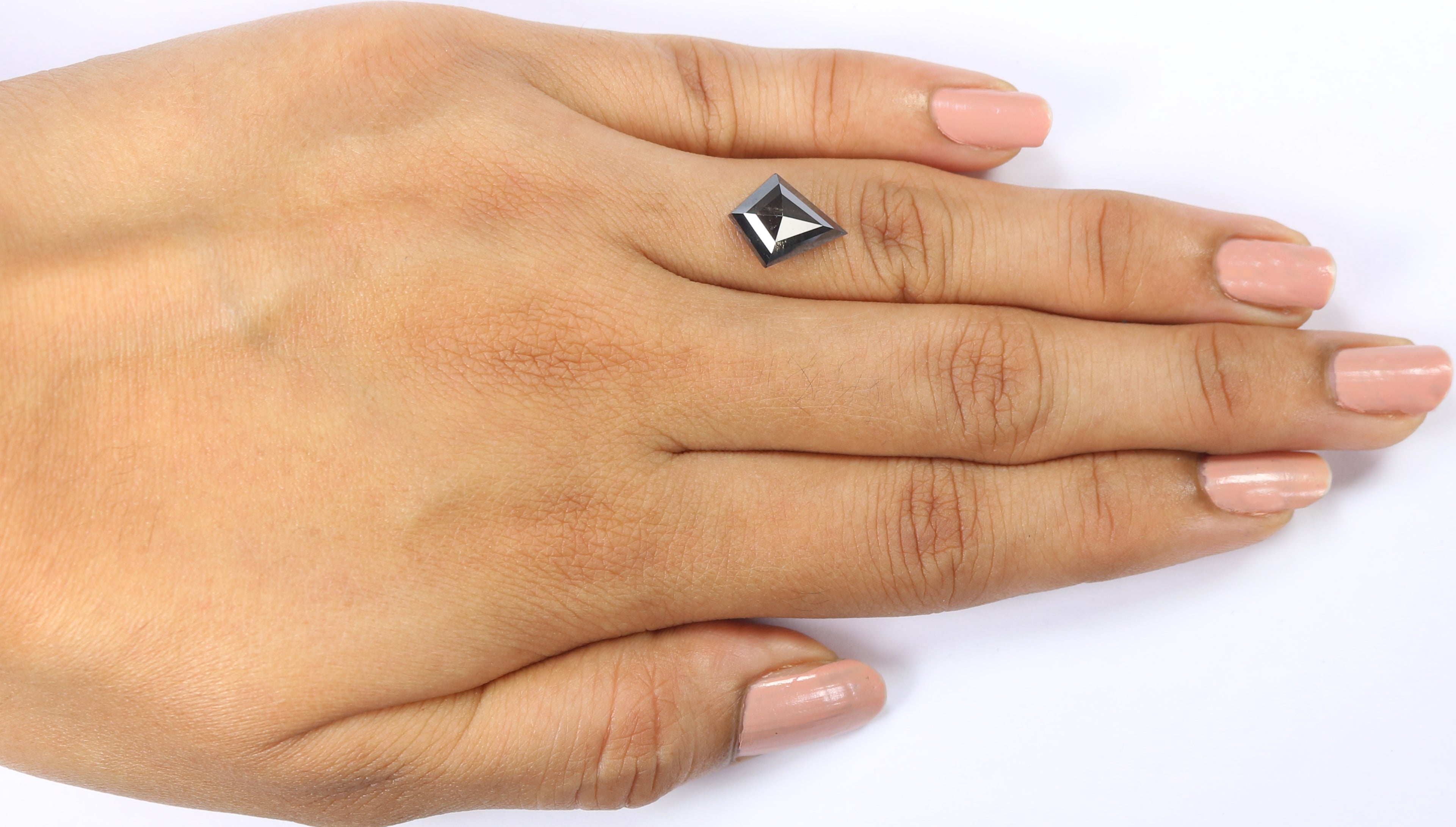 2.71 CT Natural Loose Kite Shape Diamond Salt And Pepper Kite Cut Diamond 12.05 MM Black Grey Color Kite Shape Rose Cut Diamond QL2121