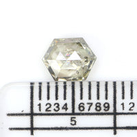 Natural Loose Hexagon Green Color Diamond 0.87 CT 6.69 MM Hexagon Shape Rose Cut Diamond KDL2604