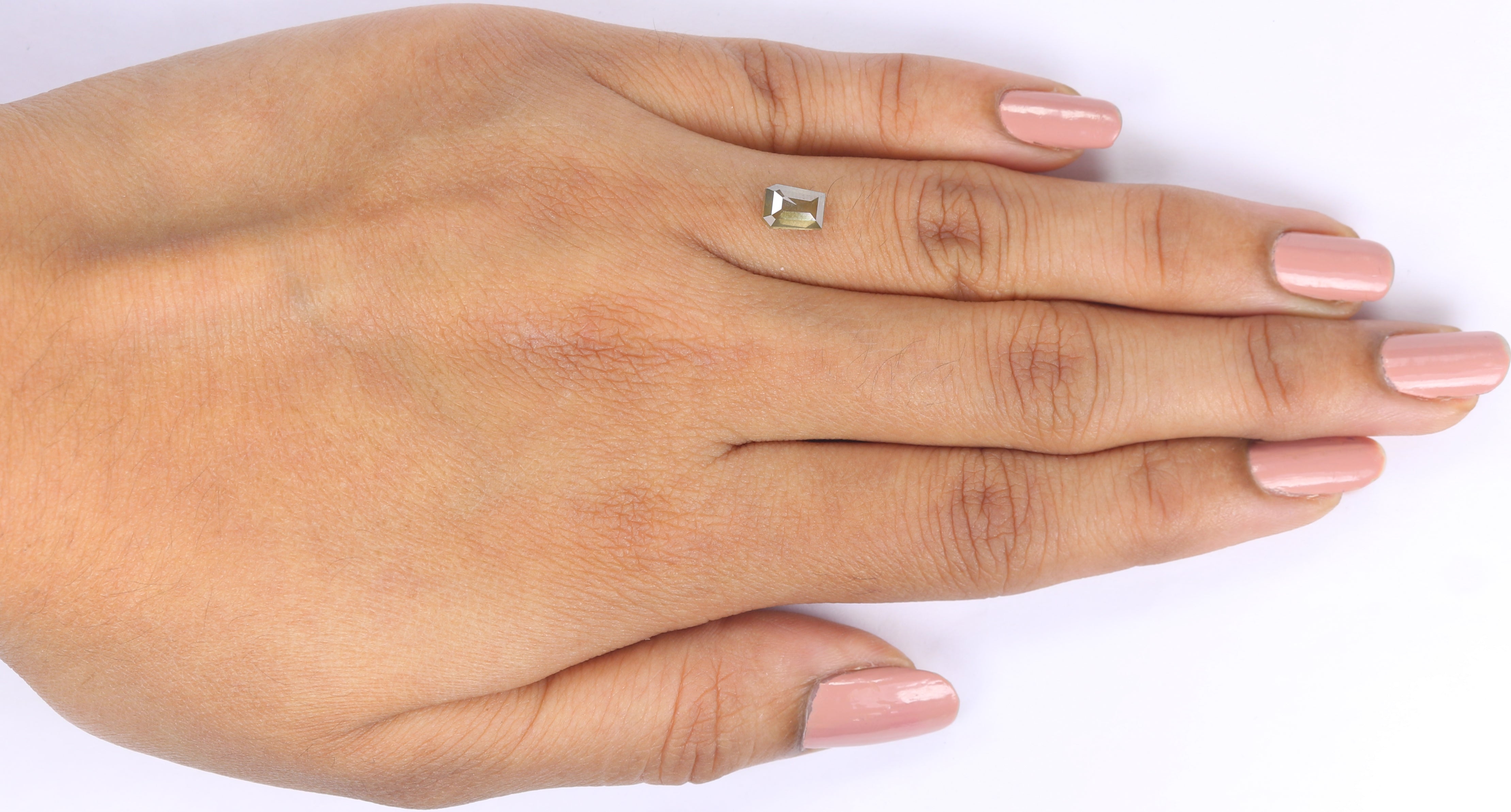 0.77 CT Natural Loose Coffin Shape Diamond Coffin Shape Diamond 6.00 MM Natural Green Grey Color Diamond Coffin Rose Cut Diamond QL5850