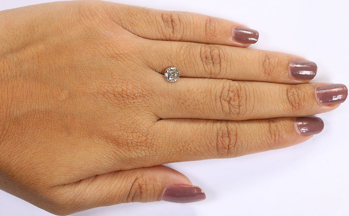 0.84 CT Natural Loose Round Shape Diamond Salt And Pepper Round Diamond 5.90 MM Natural Black Grey Color Round Brilliant Cut Diamond LQ8750