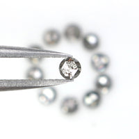 Natural Loose Round Rose Cut Diamond, Salt And Pepper Round Diamond, Natural Loose Diamond, Rose Cut Diamond, 1.26 CT Round Shape L2775