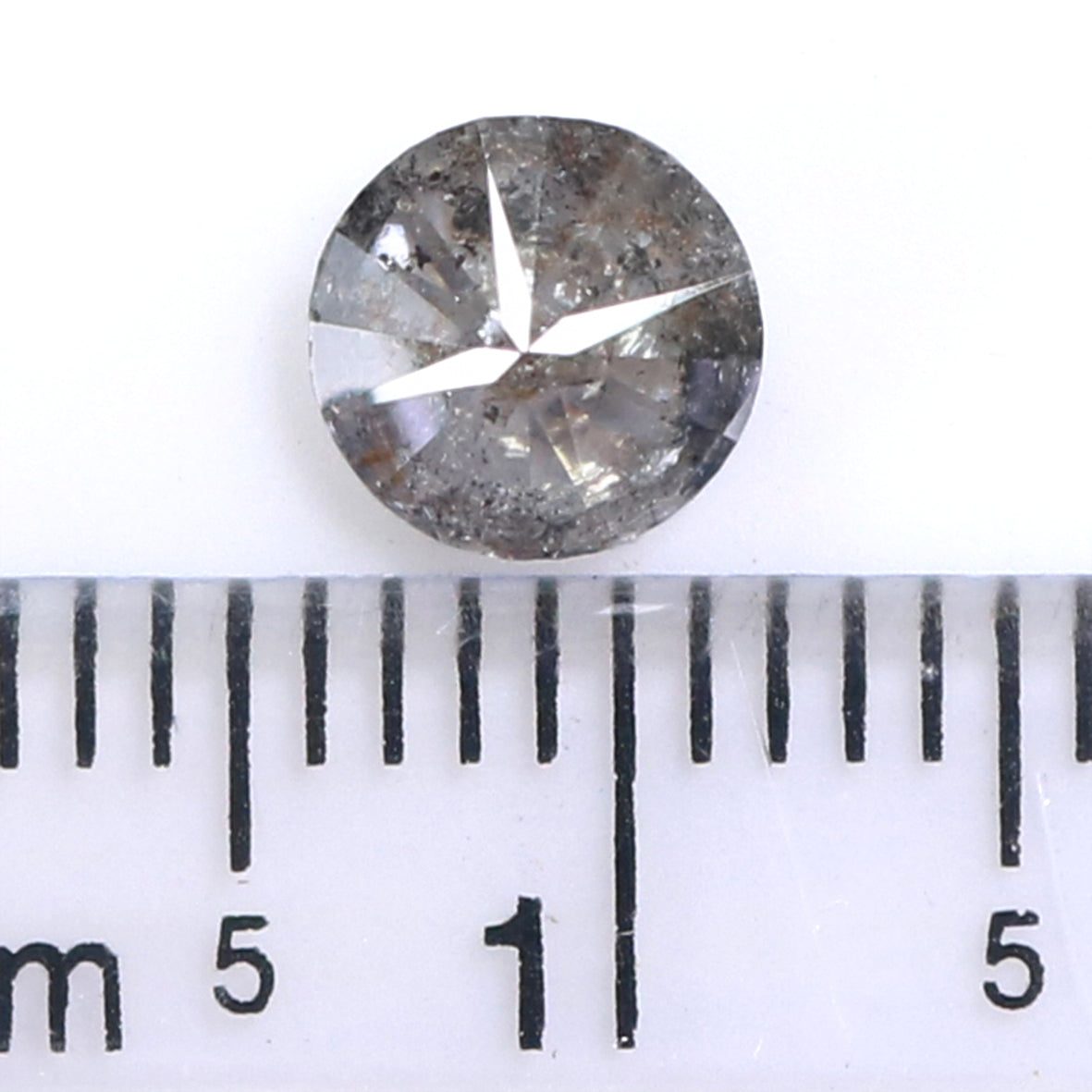 Natural Loose Round Salt And Pepper Diamond Black Grey Color 0.84 CT 5.90 MM Round Brilliant Cut Diamond L9963