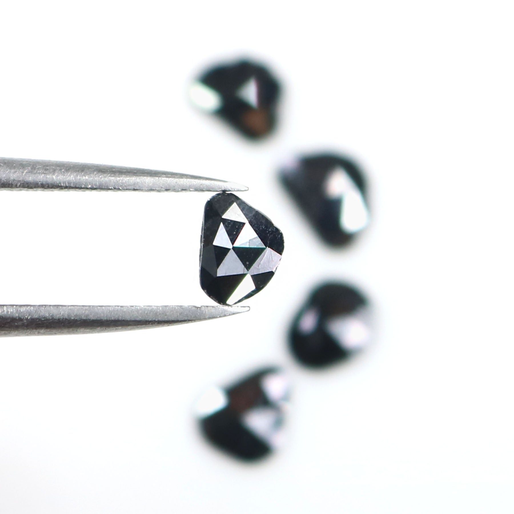 1.38 CT Natural Loose Slice Shape Diamond Black Color Slice Cut Diamond 6.40 MM Natural Loose Black Color Slice Rose Cut Diamond KQ2619