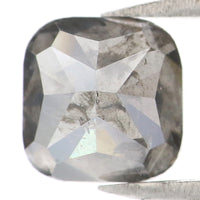Natural Loose Cushion Salt And Pepper Diamond Black Grey Color 1.31 CT 6.05 MM Cushion Shape Rose Cut Diamond KDL1905
