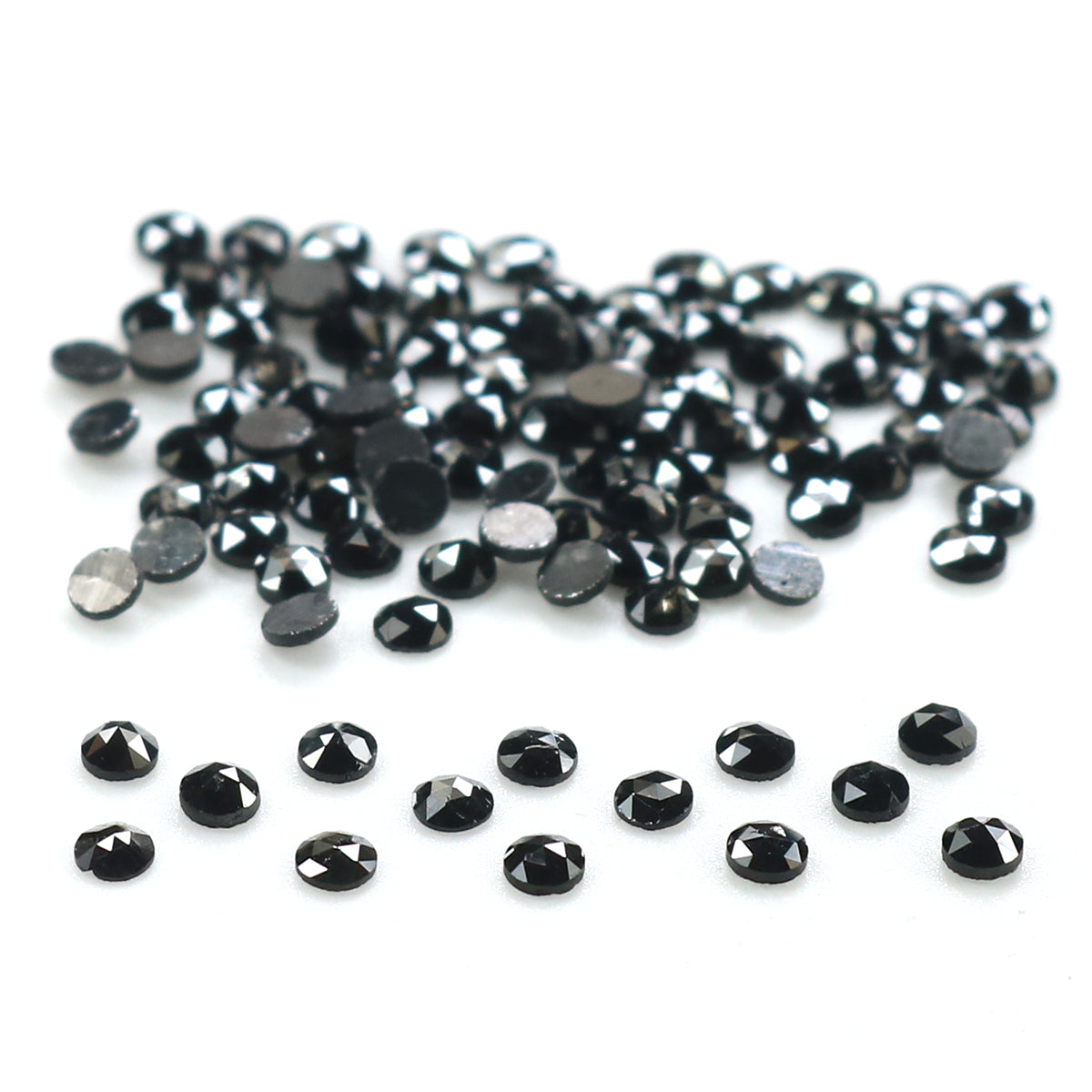 2.55 CT Natural Loose Round Rose Cut Diamond Black Color Round Shape Diamond 1.80 MM Natural Loose Black Color Round Rose Cut Diamond LQ1877