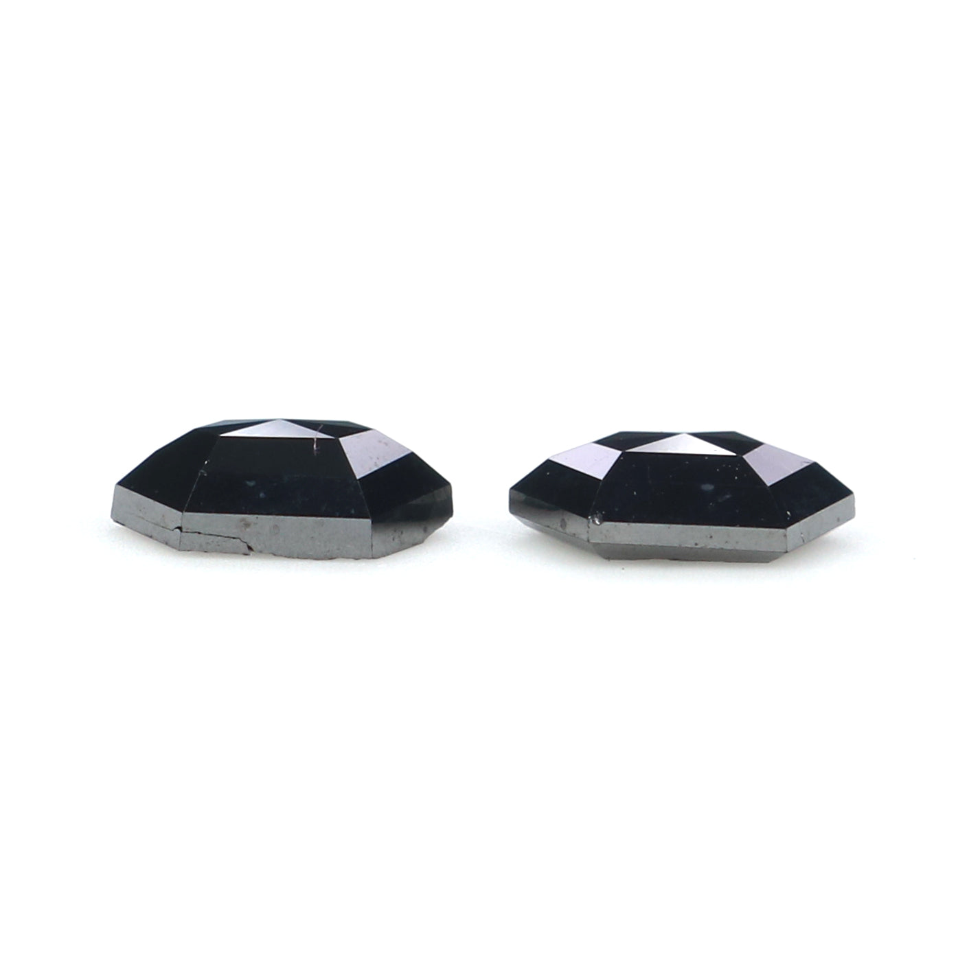 0.67 CT Natural Loose Hexagon Cut Pair Diamond Black Hexagon Cut Diamond 5.60 MM Natural Loose Black Color Hexagon Rose Cut Diamond QL2740