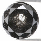 Natural Loose Round Rose Cut Salt And Pepper Diamond Black Grey Color 1.47 CT 7.00 MM Rose Cut Shape Diamond KDL1206
