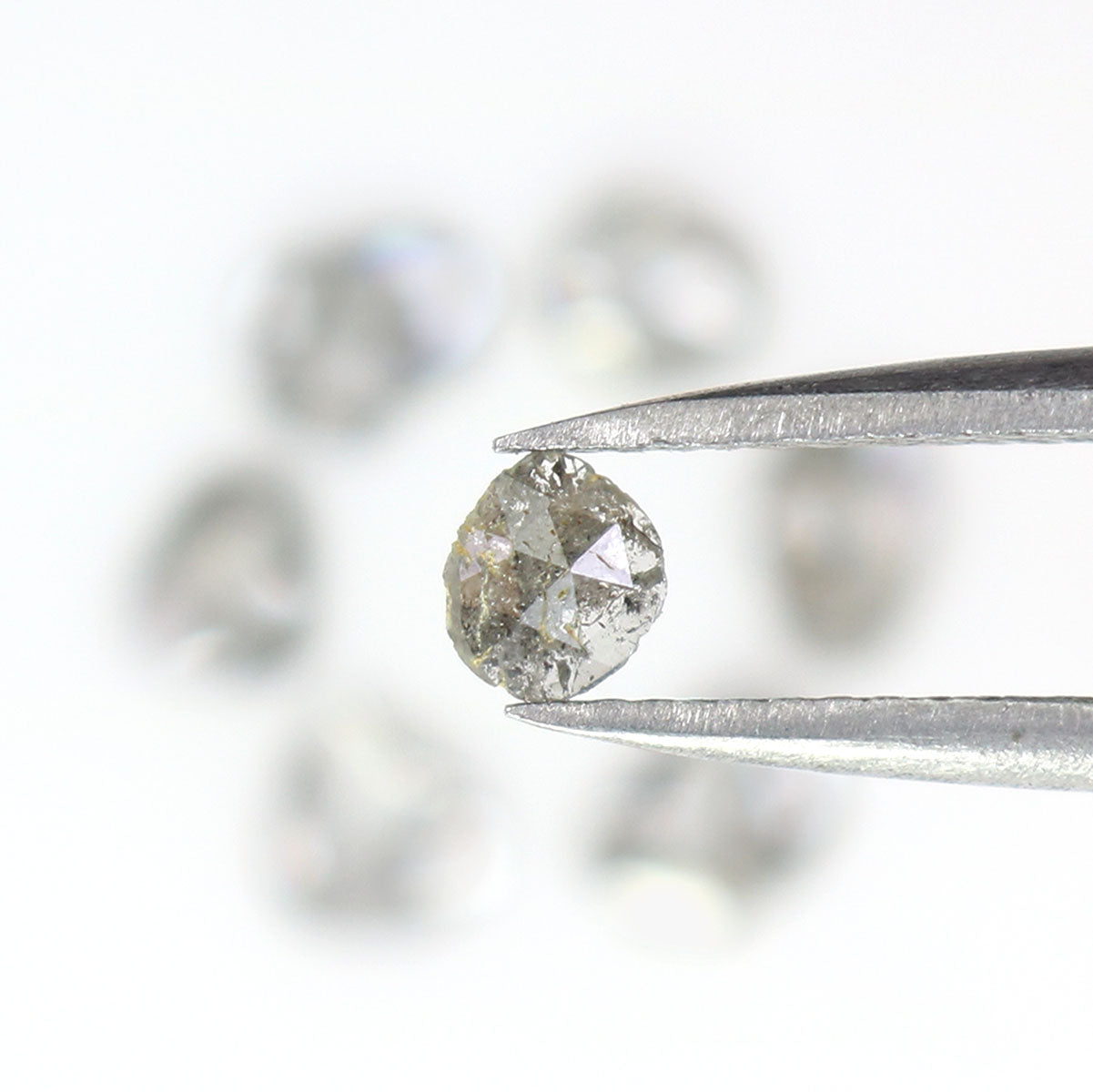 1.00 Ct Natural Loose Slice Shape Diamond Salt And Pepper Slice Cut Diamond 4.30 MM Natural Black Grey Diamond Irregular Cut Diamond LQ2522