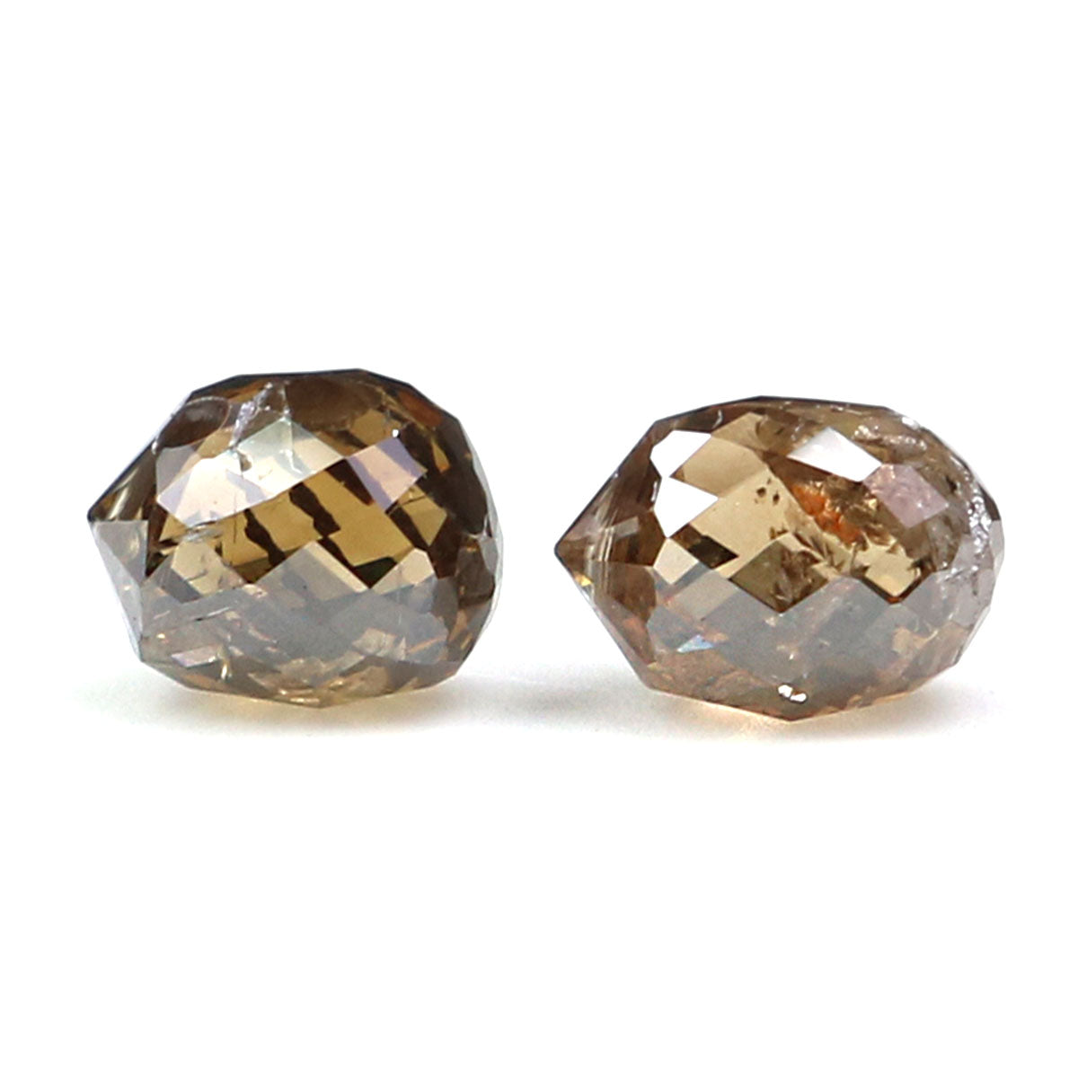 0.82 Ct Natural Loose Briolette Shape Diamond Brown Color Drop Diamond 4.20 MM Natural Loose Brown Color Briolette Rose Cut Diamond LQ9893