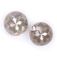 Natural Loose Round Rose Cut Grey Brown Color Diamond 0.82 CT 4.10 MM Round Rose Cut Shape Diamond L6346