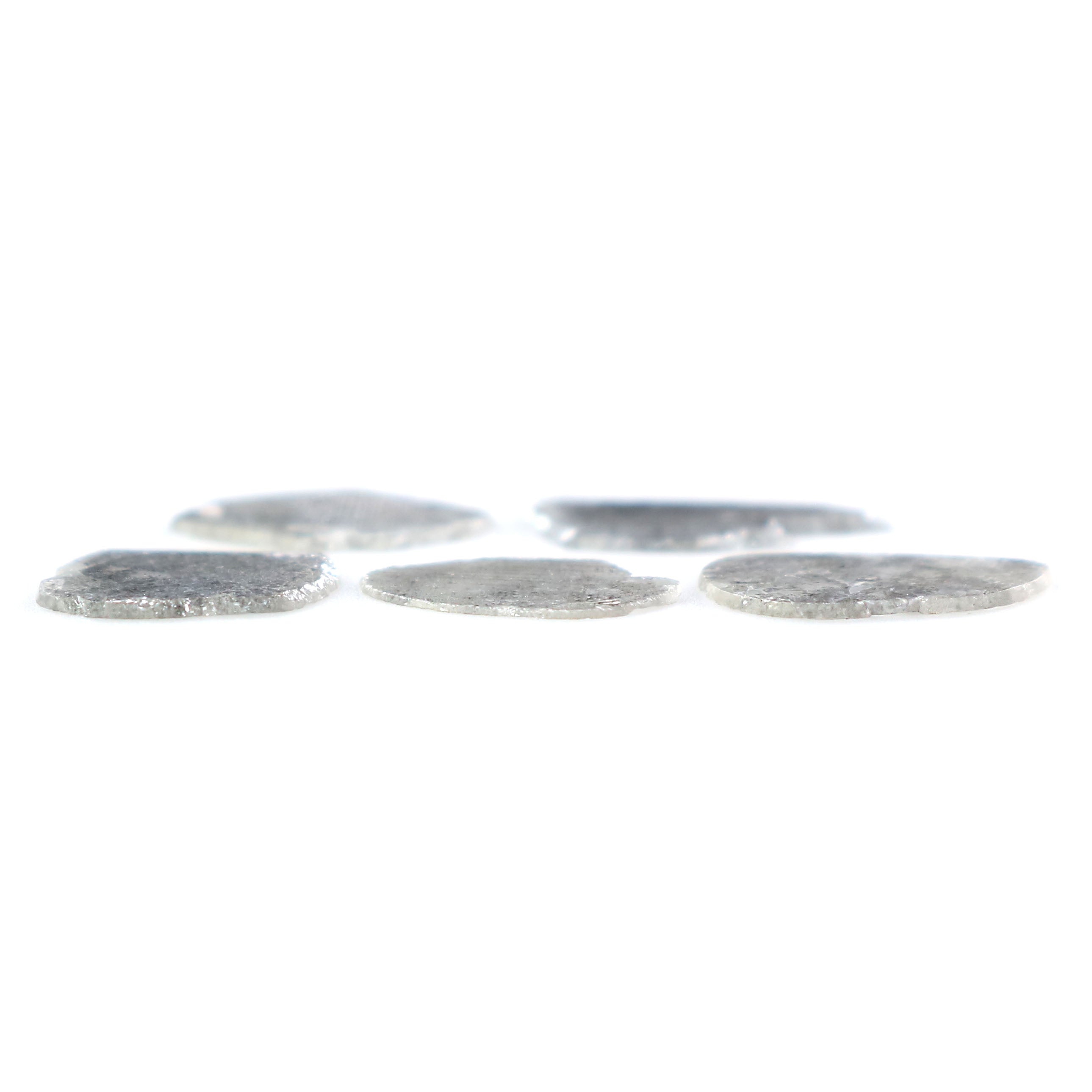 1.55 Ct Natural Loose Slice Shape Diamond Salt And Pepper Slice Cut Diamond 8.60 MM Natural Black Grey Color Irregular Cut Diamond LQ5160