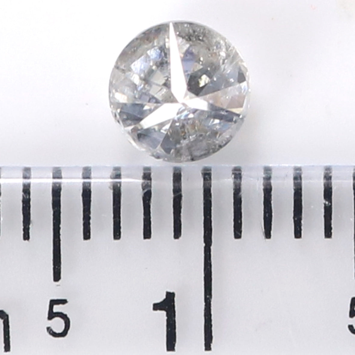 Natural Loose Round Salt And Pepper Diamond Black Grey Color 0.52 CT 4.70 MM Round Brilliant Cut Diamond L2005