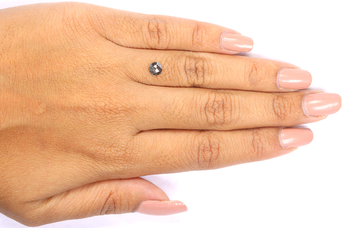 0.40 CT Natural Loose Round Rose Cut Diamond Salt And Pepper Round Diamond 4.95 MM Natural Loose Black Grey Color Rose Cut Diamond LQ2008