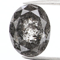 0.91 Ct Natural Loose Diamond, Oval Diamond, Black Diamond, Grey Diamond, Salt and Pepper Diamond, Antique Diamond, Real Diamond, KDL665