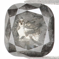 Natural Loose Cushion Salt And Pepper Diamond Black Grey Color 1.08 CT 5.80 MM Cushion Shape Rose Cut Diamond L1291