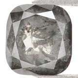 Natural Loose Cushion Salt And Pepper Diamond Black Grey Color 1.08 CT 5.80 MM Cushion Shape Rose Cut Diamond L1291