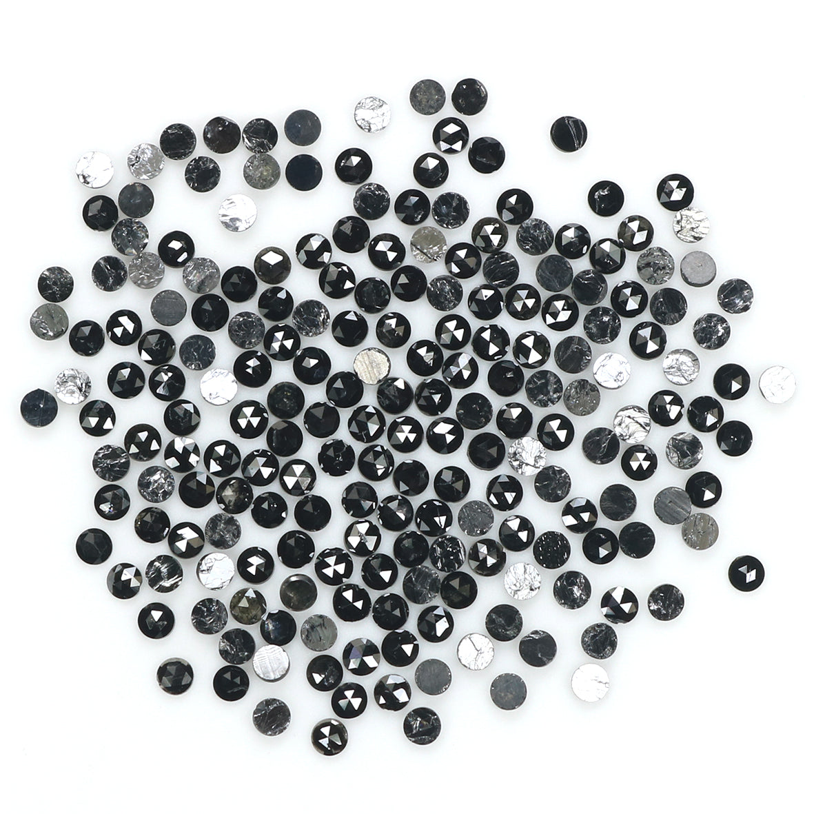2.94 CT Natural Loose Round Rose Cut Diamond Black Color Round Shape Diamond 1.60 MM Natural Loose Black Color Round Rose Cut Diamond LQ1888