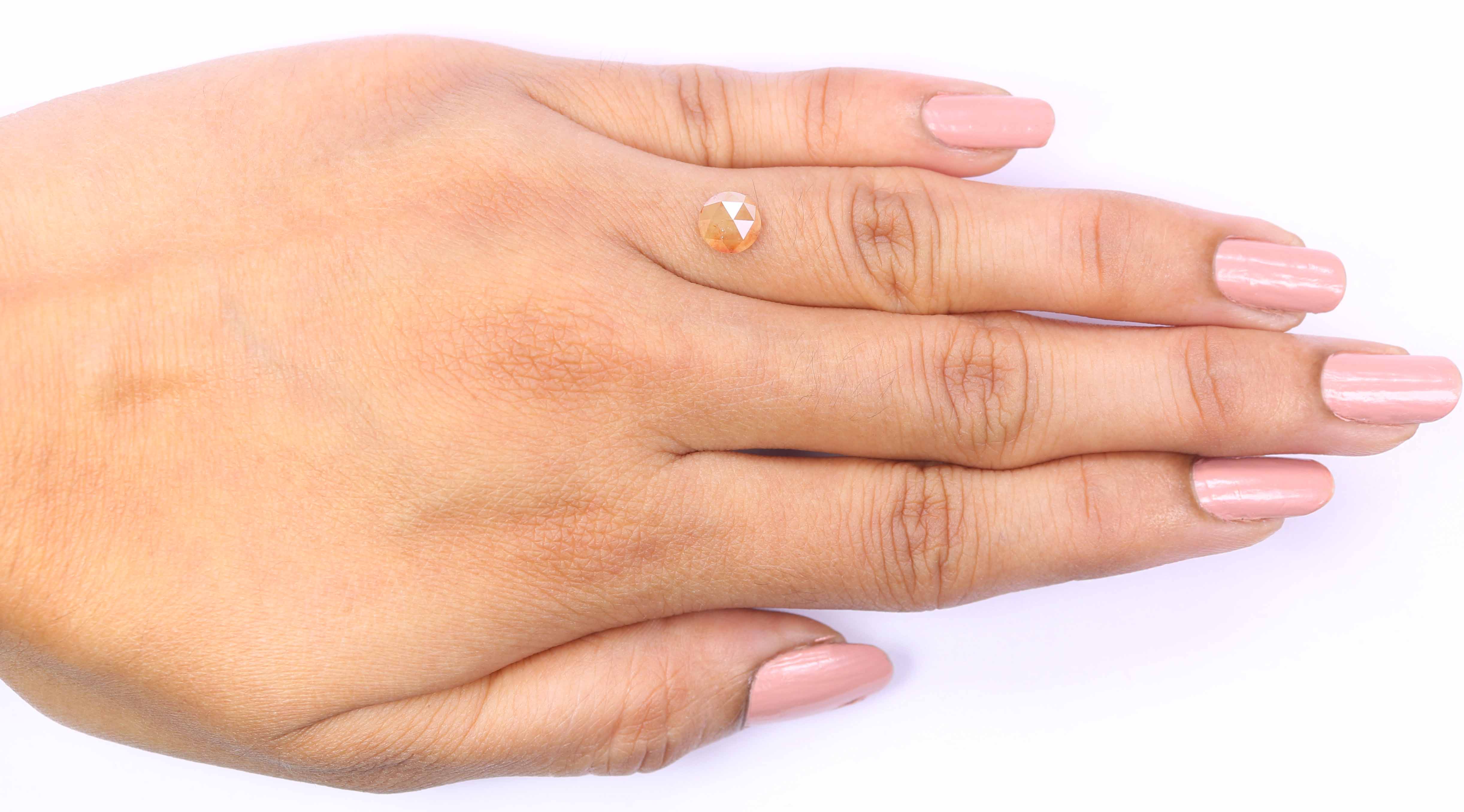 0.97 CT Natural Loose Round Rose Cut Diamond Brown Color Round Shape Diamond 6.05 MM Natural Yellow Color Round Rose Cut Diamond LQ8864