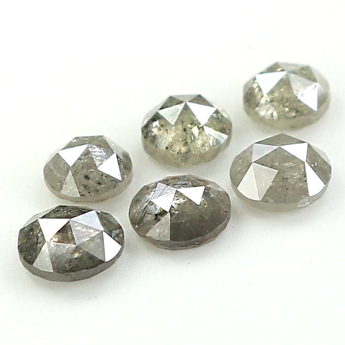 1.66 Ct Natural Loose Round Rose Cut Diamond Salt And Pepper Round Shape Diamond 3.70 MM Natural Black Grey Round Rose Cut Diamond QLB1133