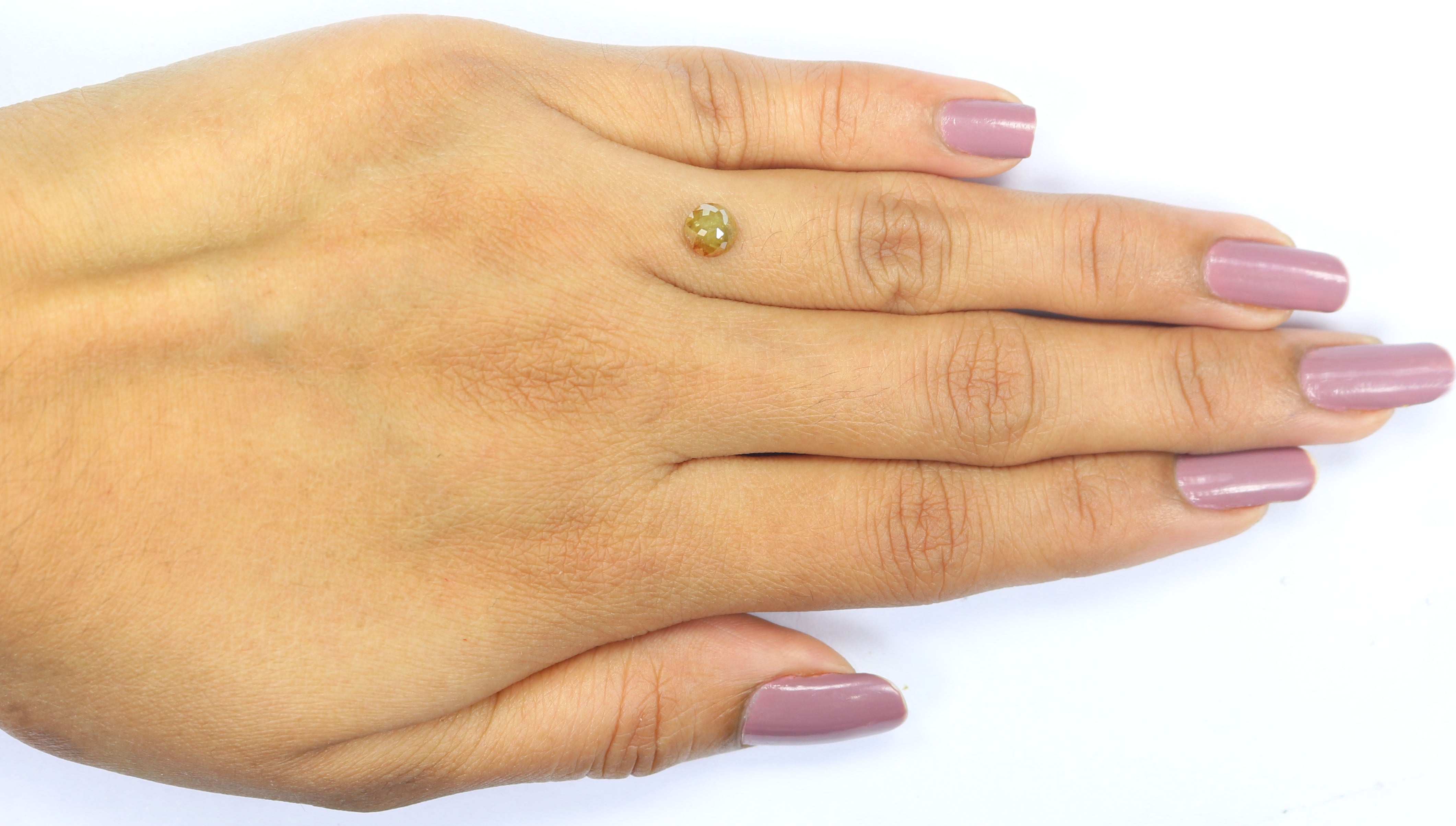 0.79 CT Natural Loose Round Rose Cut Diamond Brown Color Round Shape Diamond 5.40 MM Natural Yellow Color Round Rose Cut Diamond LQ8843