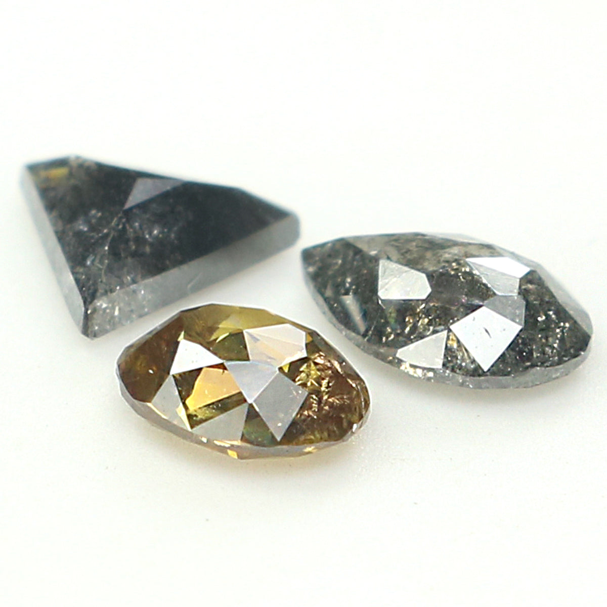 0.71 CT Natural Loose Mix Shape Diamond Salt And Pepper Mix Shape Diamond 4.25 MM Black Grey Color Mix Shape Shape Rose Cut Diamond QL1186