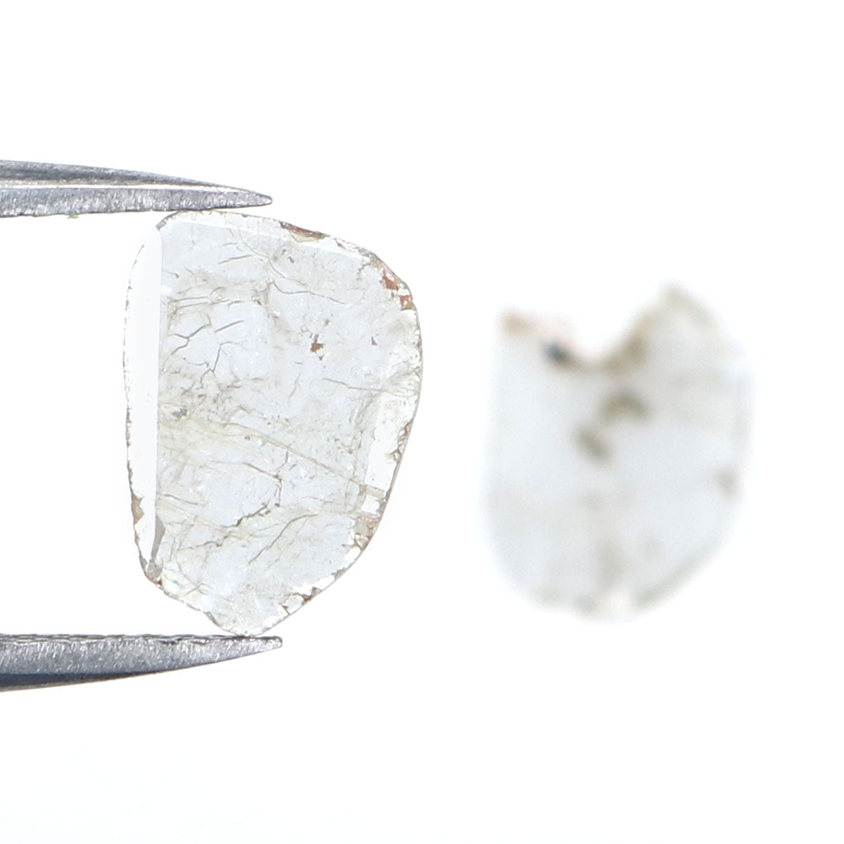 0.83 CT Natural Loose Slice Shape Diamond Ice Grey Color Slice Cut Diamond 9.40 MM Natural Ice Grey Color Slice Irregular Cut Diamond LQ7700