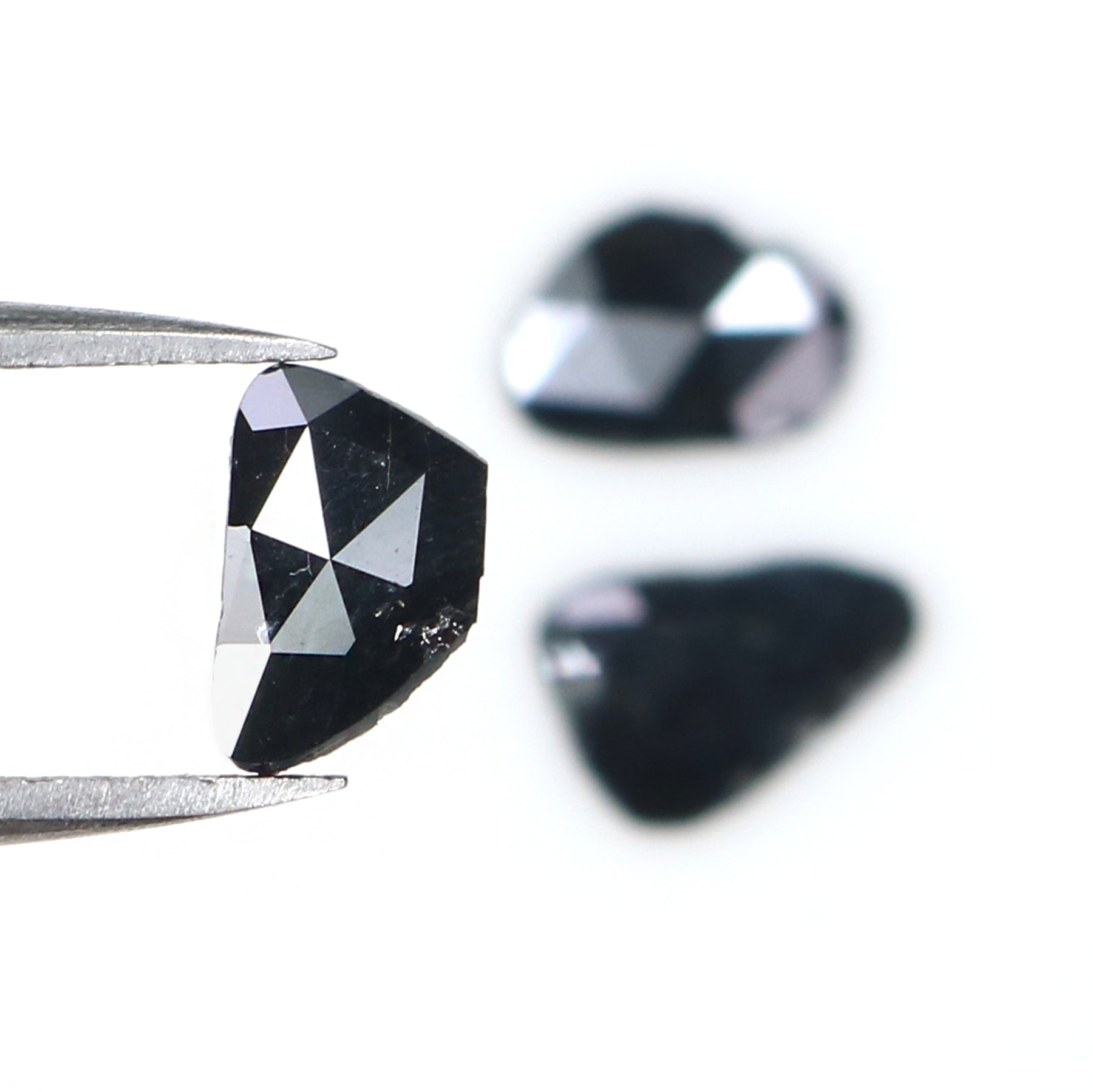 1.27 CT Natural Loose Slice Shape Diamond Black Color Slice Cut Diamond 8.10 MM Natural Loose Black Color Slice Rose Cut Diamond KQ2600