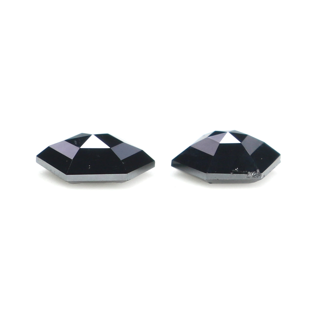 0.58 CT Natural Loose Hexagon Cut Pair Diamond Black Hexagon Cut Diamond 5.05 MM Natural Loose Black Color Hexagon Rose Cut Diamond QK2629