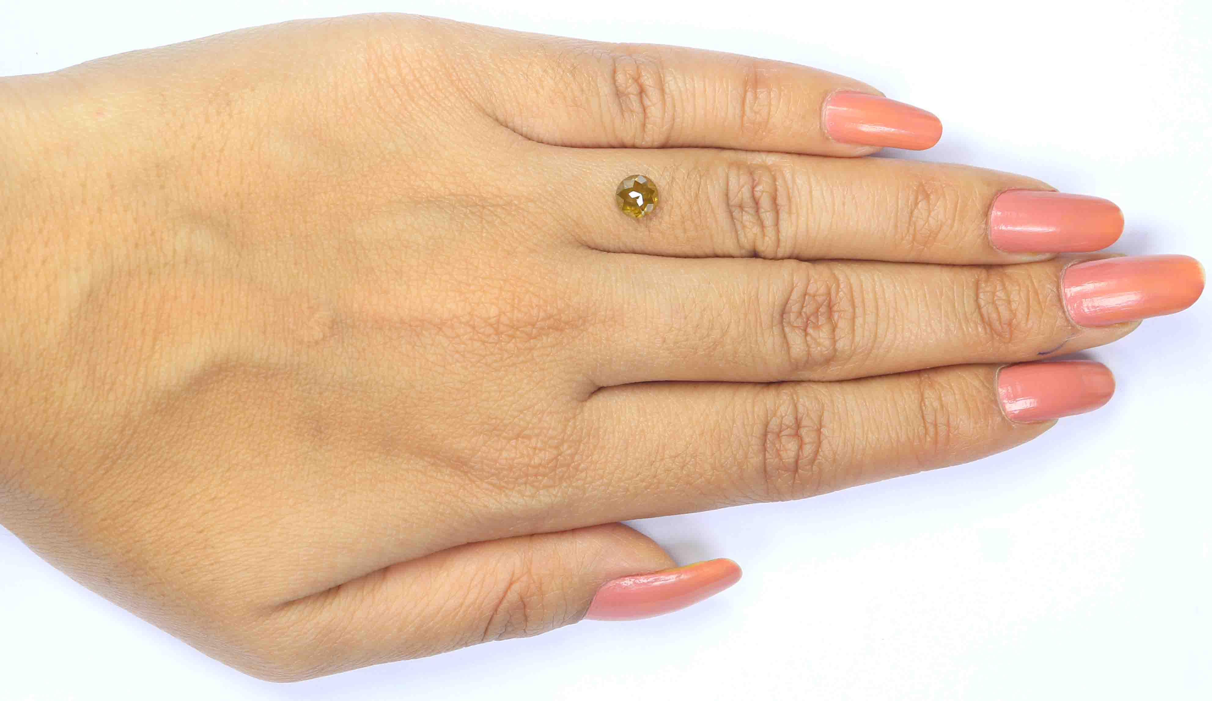 0.87 CT Natural Loose Round Rose Cut Diamond Yellow Color Round Shape Diamond 5.55 MM Natural Yellow Color Round Rose Cut Diamond LQ9136