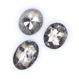 Natural Loose Oval Salt And Pepper Diamond Black Grey Color 0.82 CT 4.30 MM Oval Shape Rose Cut Diamond KR2323