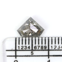 Natural Loose Shield Salt And Pepper Diamond Black Grey Color 1.25 CT 6.22 MM Shield Shape Rose Cut Diamond L2609
