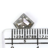 Natural Loose Shield Salt And Pepper Diamond Black Grey Color 1.25 CT 6.22 MM Shield Shape Rose Cut Diamond L2609