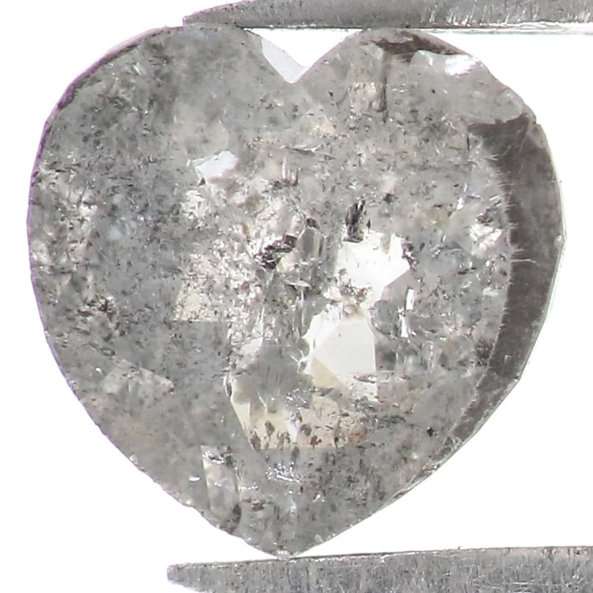 0.31 CT Natural Loose Heart Shape Diamond Salt And Pepper Heart Cut Diamond 4.65 MM Natural Black Grey Color Heart Rose Cut Diamond LQ1786
