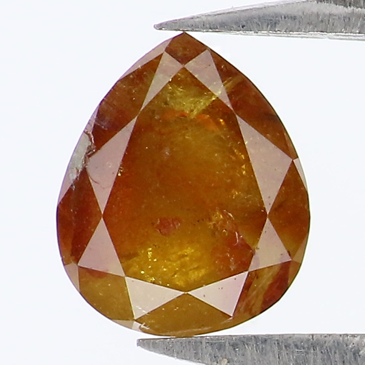 Natural Loose Pear Diamond Yellow Brown Color 0.77 CT 5.85 MM Pear Shape Rose Cut Diamond L1759