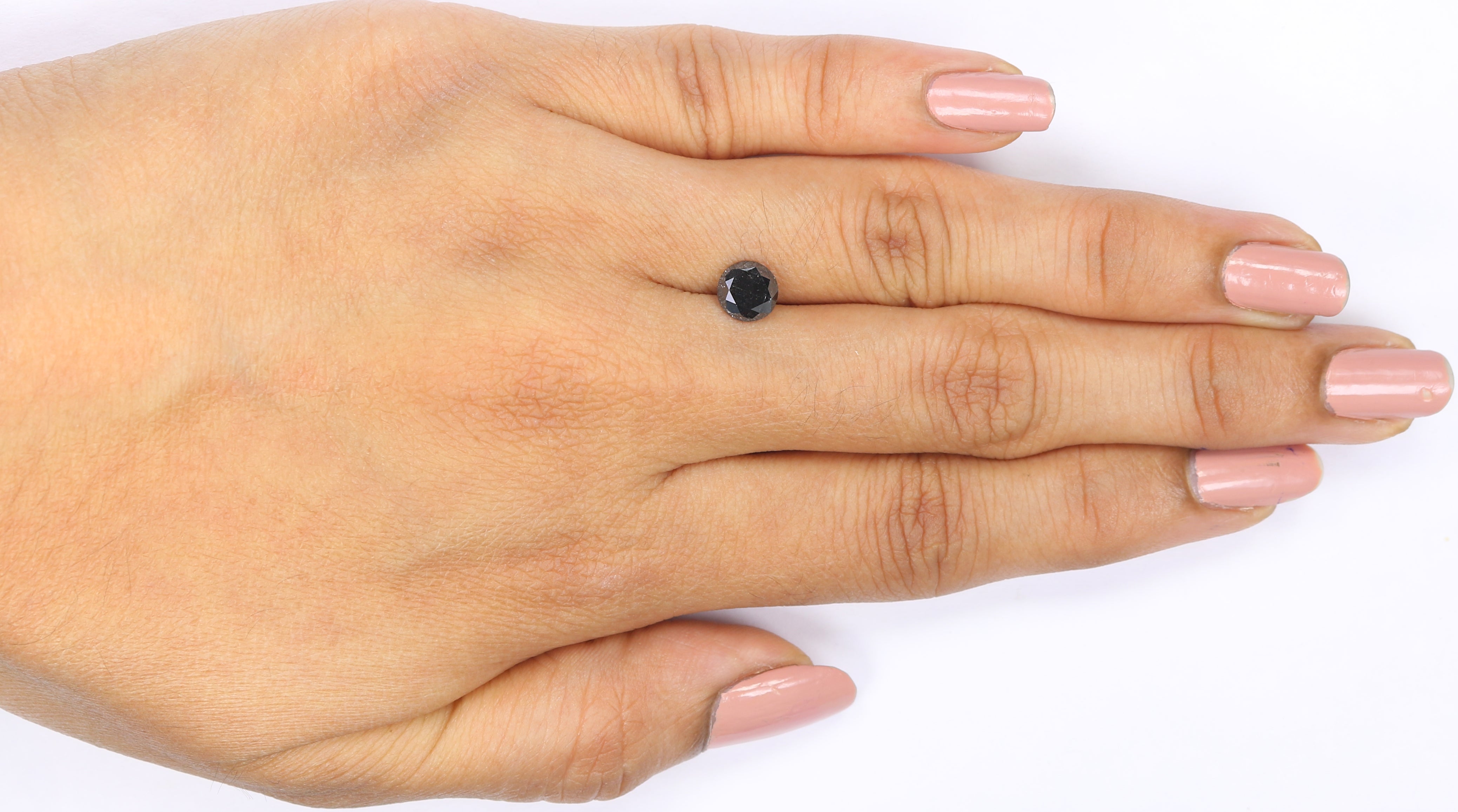 0.90 Ct Natural Loose Round Shape Diamond Black Color Round Cut Diamond 6.05 MM Natural Loose Black Color Round Brilliant Cut Diamond LQ507