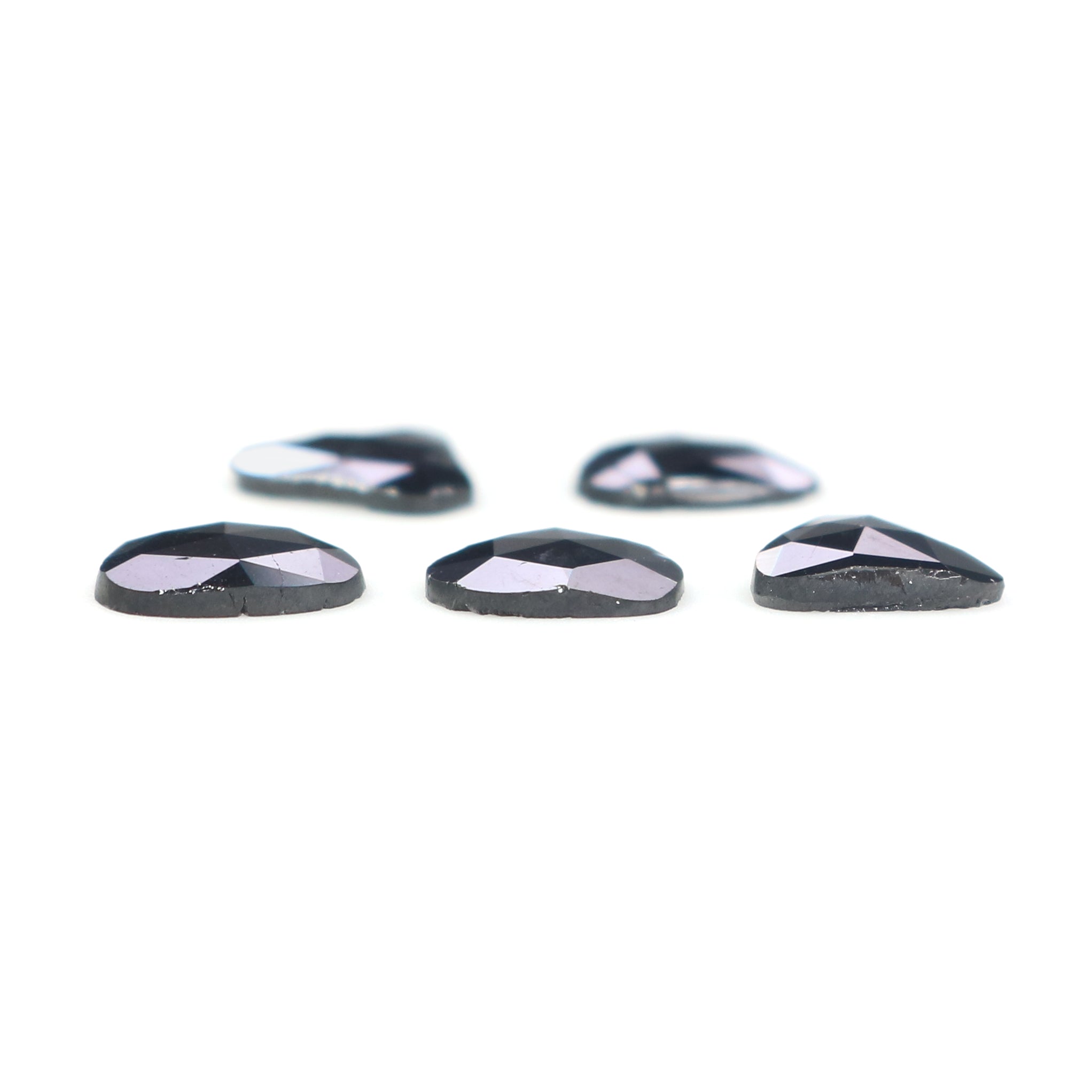 1.39 CT Natural Loose Slice Shape Diamond Black Color Slice Cut Diamond 5.65 MM Natural Loose Black Color Slice Rose Cut Diamond KQ2624