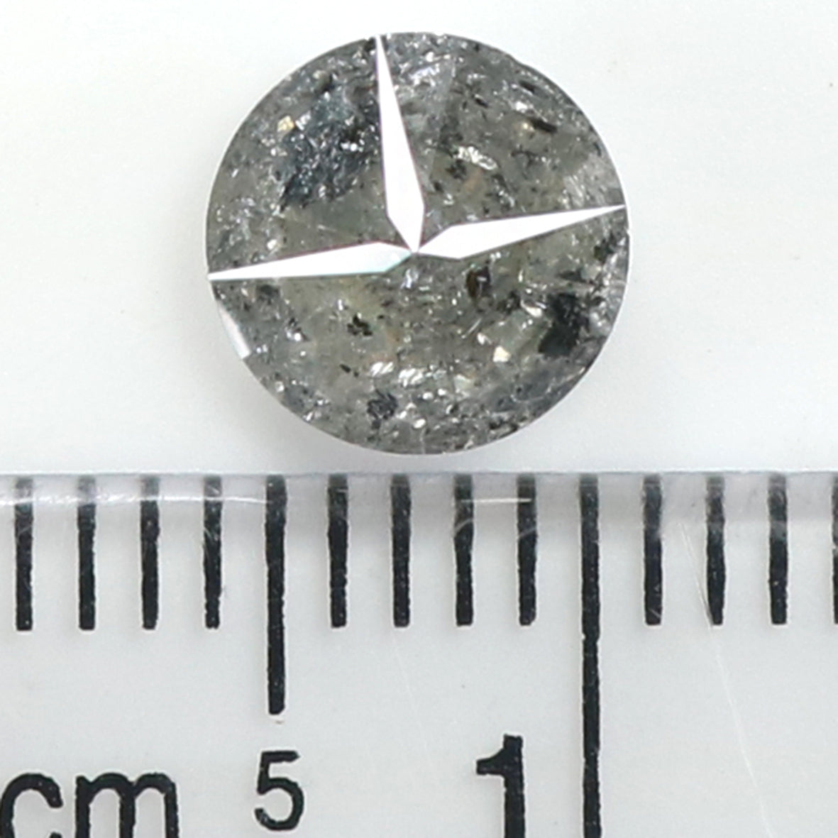 1.31 CT Natural Loose Round Shape Diamond Black Grey Color Round Cut Diamond 6.75 MM Salt And Pepper Round Brilliant Cut Diamond QL2032