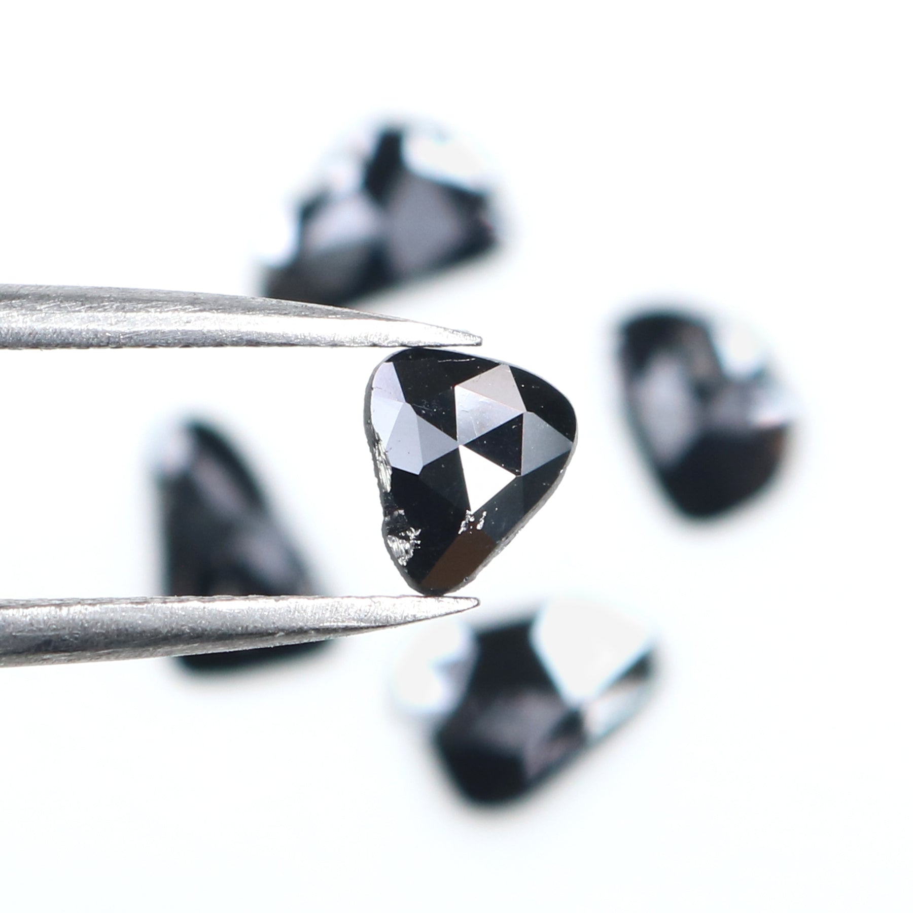 1.30 CT Natural Loose Slice Shape Diamond Black Color Slice Cut Diamond 7.35 MM Natural Loose Black Color Slice Rose Cut Diamond KQ2598