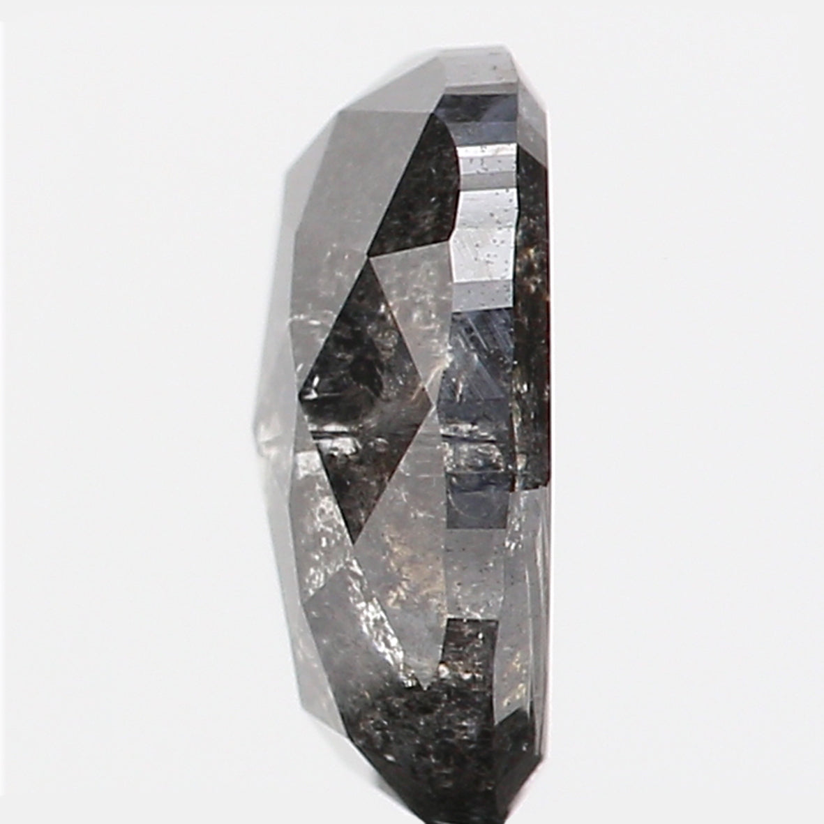 1.04 CT Natural Loose Oval Shape Diamond Salt And Pepper Oval Rose Cut Diamond 7.10 MM Black Grey Color Oval Shape Rose Cut Diamond QL324
