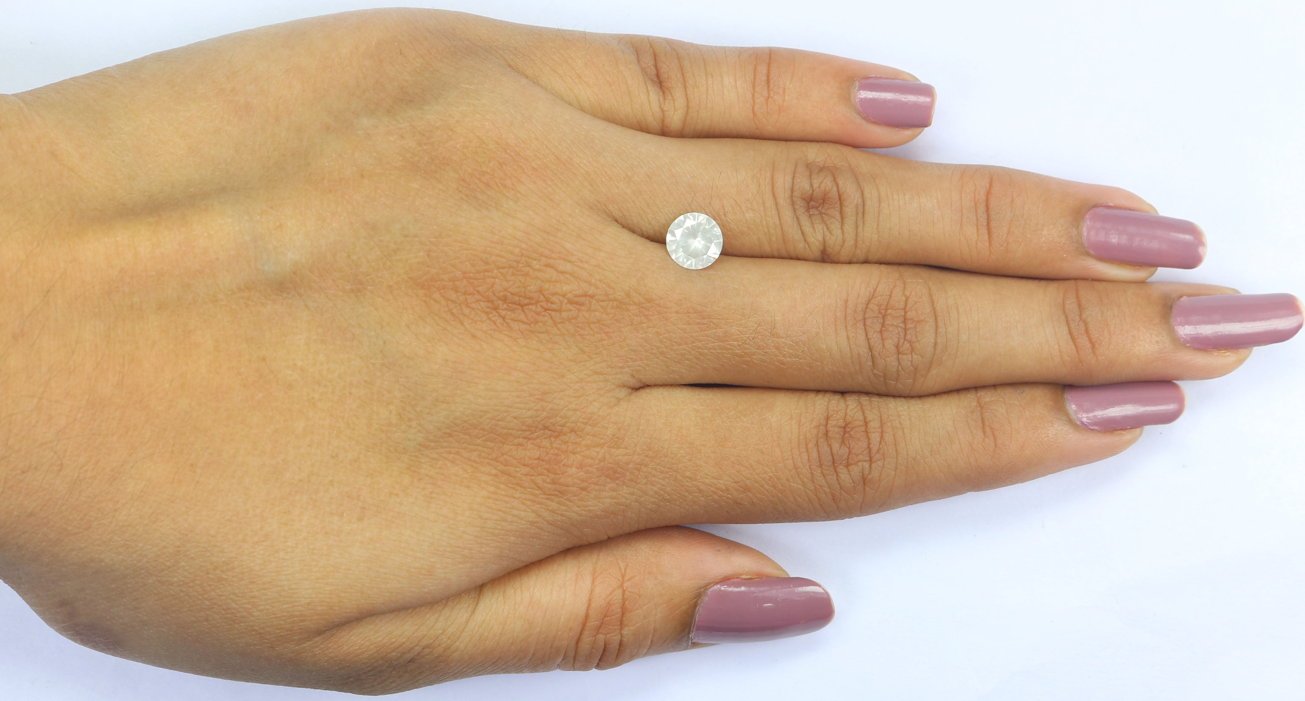 1.02 CT Natural Loose Round Shape Diamond Grey Color Round Cut Diamond 6.60 MM Natural Loose Diamond Round Brilliant Cut Diamond QL2516