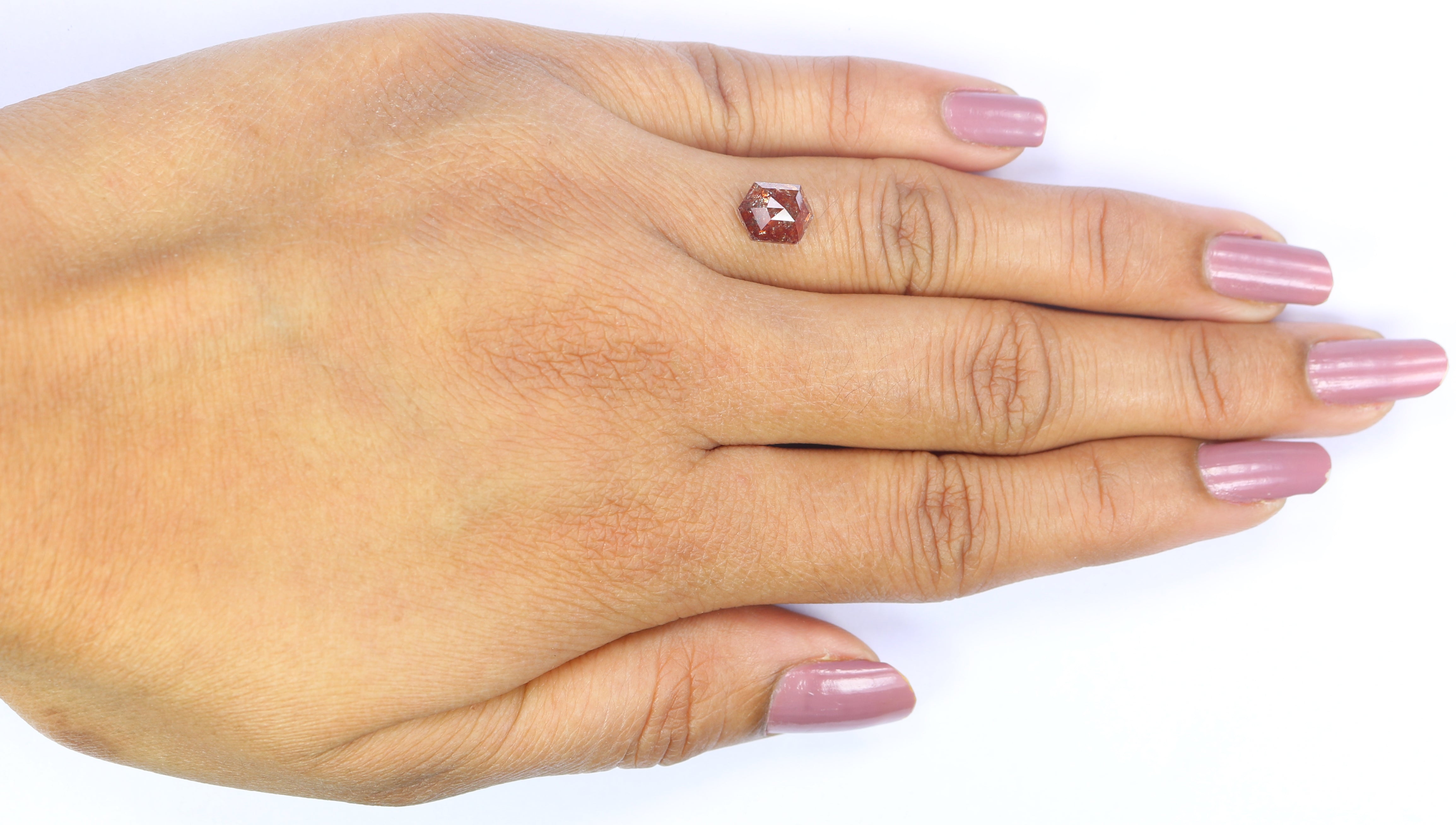 1.60 CT Natural Loose Hexagon Shape Diamond Brown Color Hexagon Cut Diamond 7.95 MM Natural Brown Diamond Hexagon Rose Cut Diamond LQ2561
