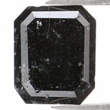 Natural Loose Emerald Salt And Pepper Diamond Black Grey Color 1.76 CT 7.10 MM Emerald Shape Rose Cut Diamond L1325