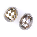 Natural Loose briolette Brown Color Diamond 0.86 CT 4.29 MM Drop Shape Rose Cut Diamond L9911