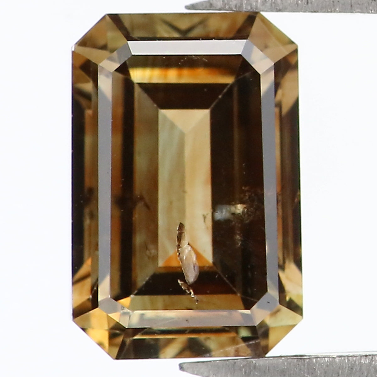 Natural Loose Emerald Diamond Brown Color 0.96 CT 6.90 MM Emerald Shape Rose Cut Diamond L1768