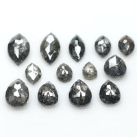 Natural Loose Mix Shape Salt And Pepper Diamond Black Grey Color 1.08 CT 2.55 MM Mix Shape Rose Cut Diamond L1845