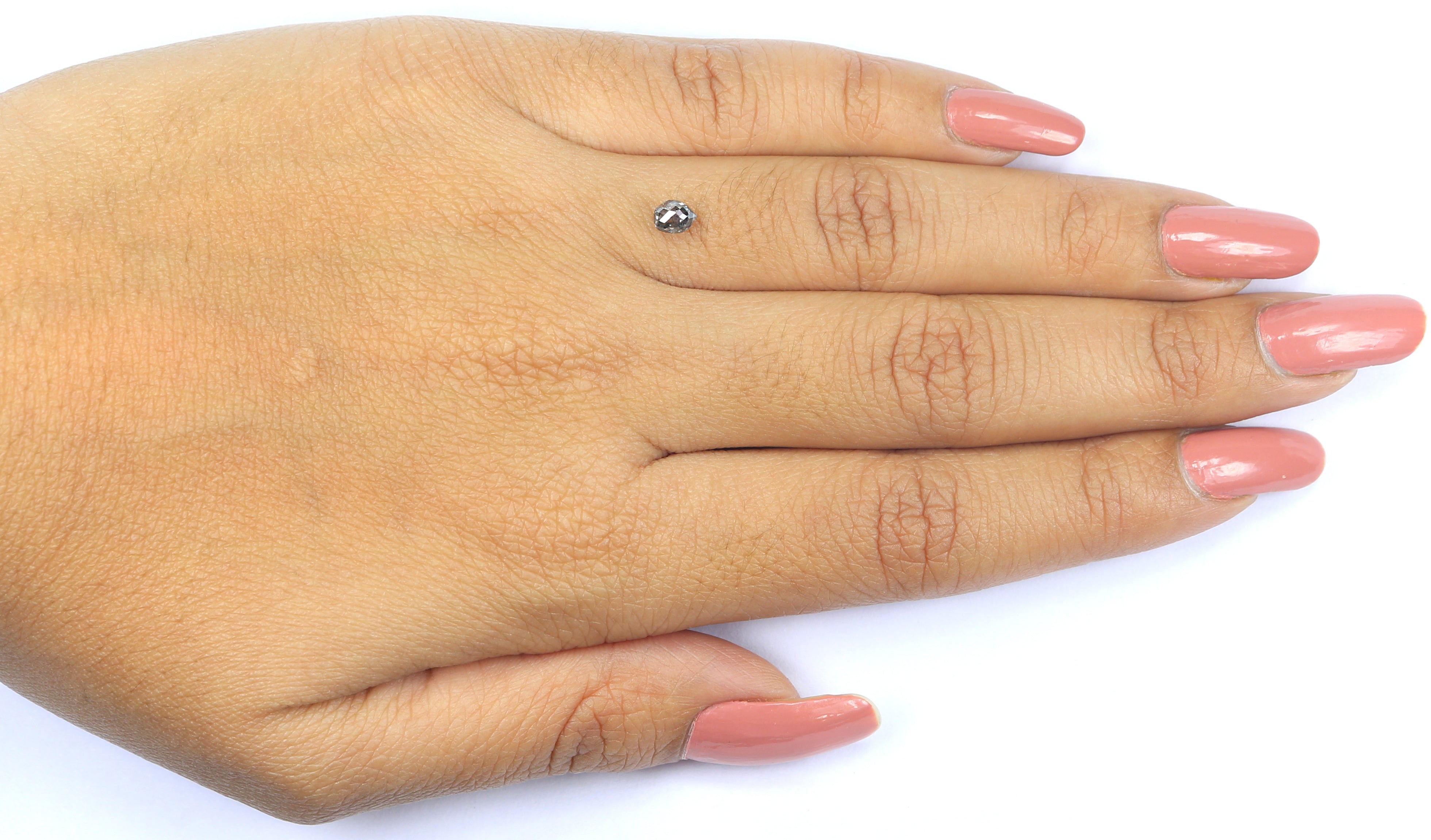 0.46 CT Natural Loose Briolette Cut Diamond Salt And Pepper Drop Diamond 4.60 MM Natural Loose Black Grey Color Drop Rose Cut Diamond LQ5636