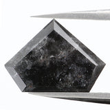 Natural Loose Shield Salt And Pepper Diamond Black Color 2.90 CT 8.60 MM Shield Shape Rose Cut Diamond KDL1035