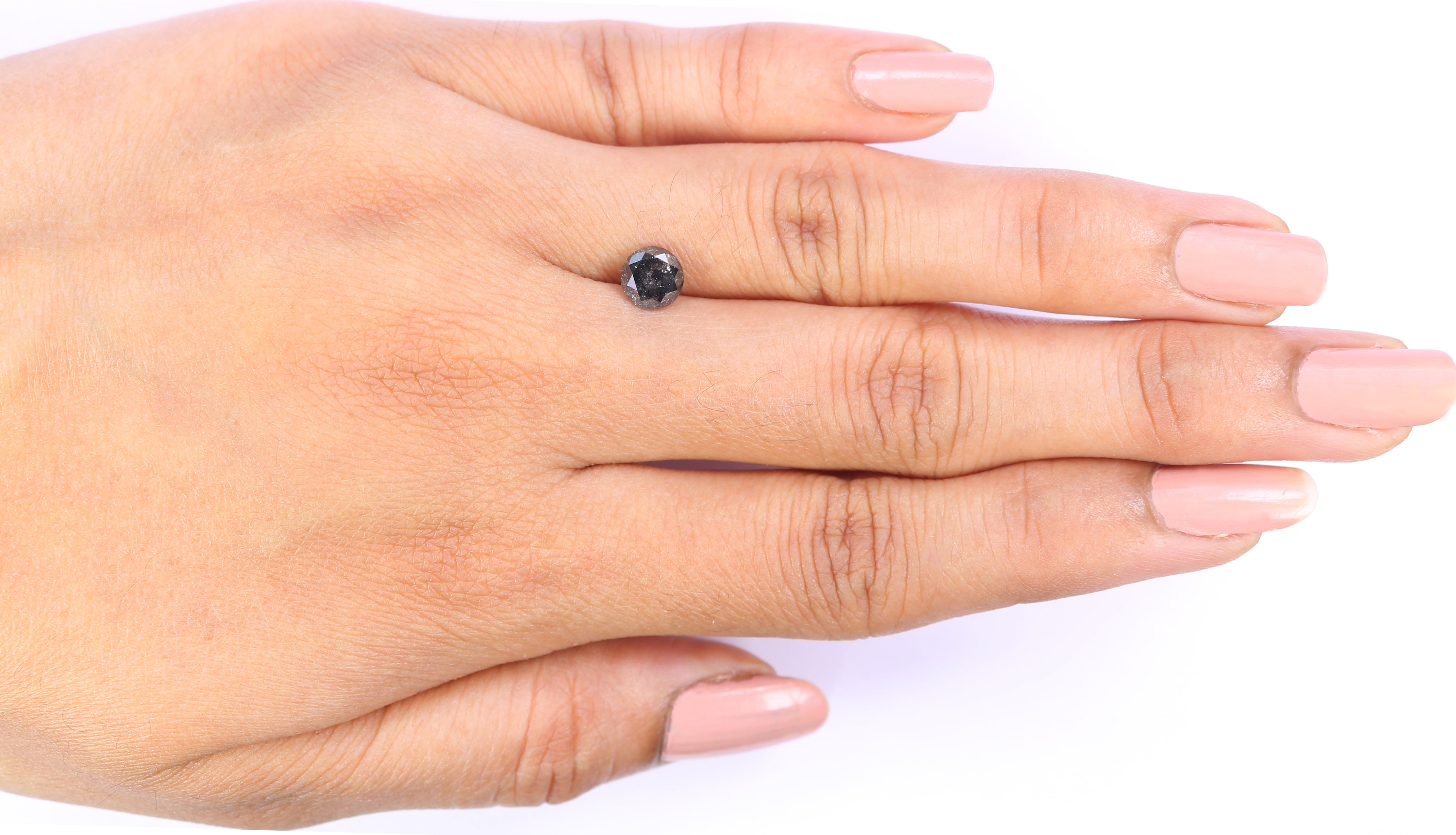 0.83 CT Natural Loose Round Shape Diamond Black Grey Color Round Cut Diamond 5.70 MM Salt And Pepper Round Brilliant Cut Diamond QL2168