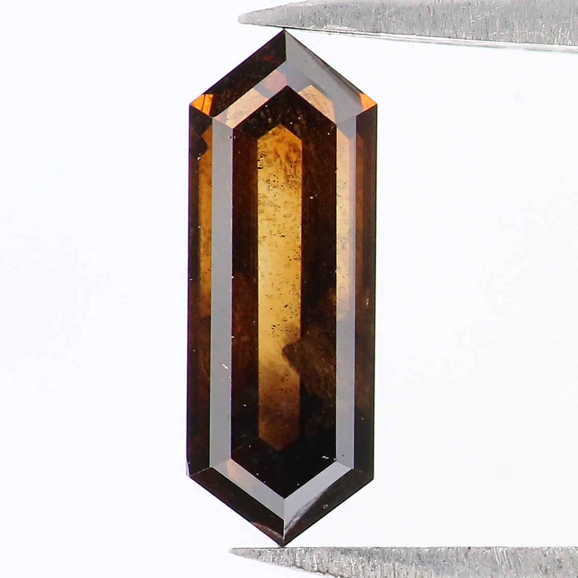 0.79 CT Natural Loose Hexagon Shape Diamond Brown Color Hexagon Shape Diamond 9.30 MM Natural Loose Brown Hexagon Rose Cut Diamond QL1769